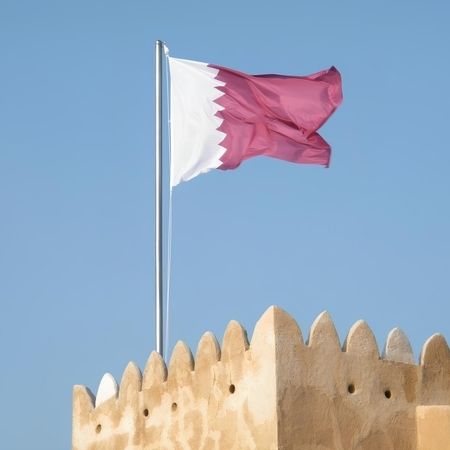 Flagge von Katar in der Festung in Katar